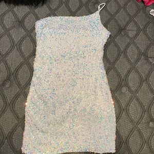 White sequin dress
